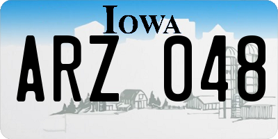 IA license plate ARZ048