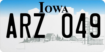 IA license plate ARZ049