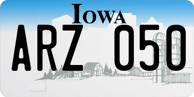 IA license plate ARZ050
