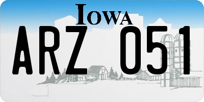 IA license plate ARZ051