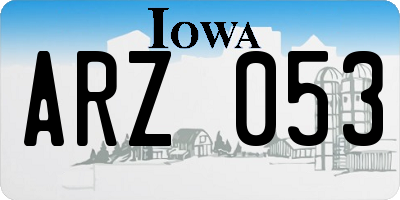 IA license plate ARZ053