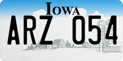 IA license plate ARZ054