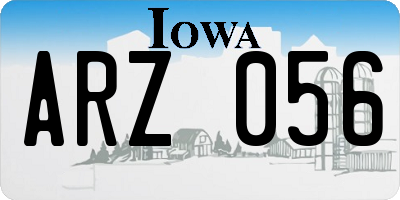 IA license plate ARZ056