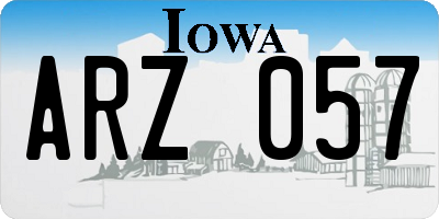 IA license plate ARZ057