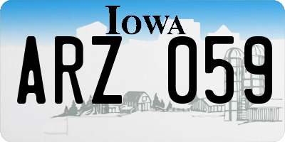 IA license plate ARZ059