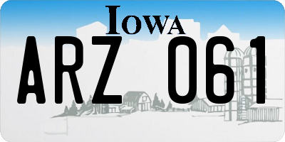 IA license plate ARZ061
