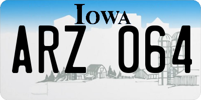 IA license plate ARZ064