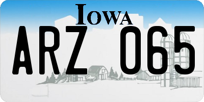 IA license plate ARZ065