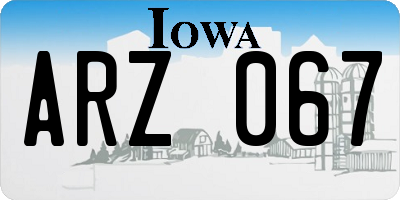 IA license plate ARZ067
