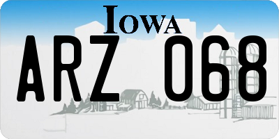 IA license plate ARZ068