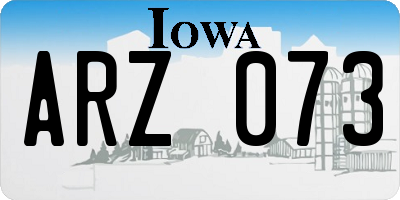 IA license plate ARZ073