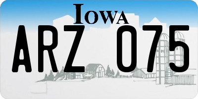 IA license plate ARZ075
