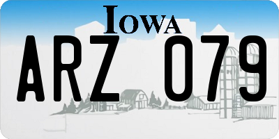IA license plate ARZ079