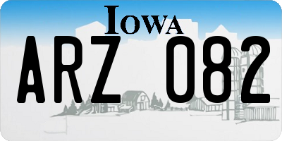 IA license plate ARZ082