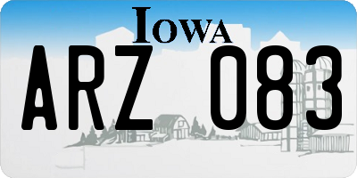IA license plate ARZ083