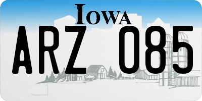 IA license plate ARZ085