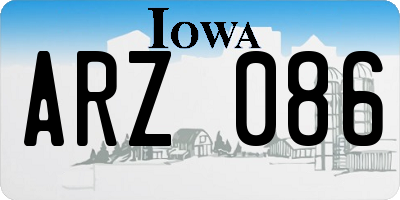 IA license plate ARZ086