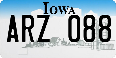 IA license plate ARZ088