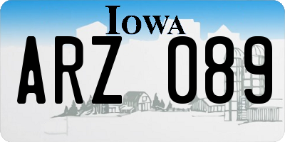 IA license plate ARZ089
