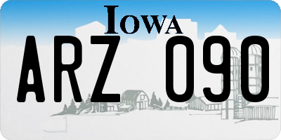 IA license plate ARZ090