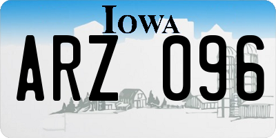 IA license plate ARZ096