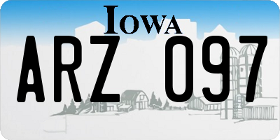 IA license plate ARZ097