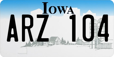 IA license plate ARZ104