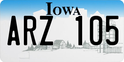 IA license plate ARZ105