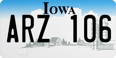 IA license plate ARZ106