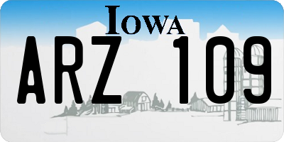 IA license plate ARZ109