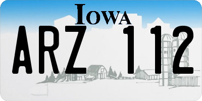 IA license plate ARZ112
