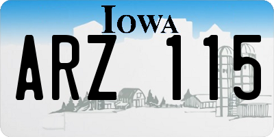 IA license plate ARZ115