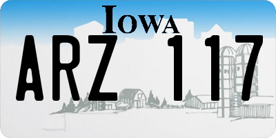 IA license plate ARZ117