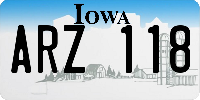 IA license plate ARZ118