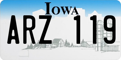 IA license plate ARZ119