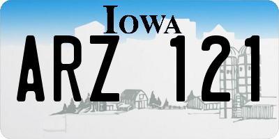 IA license plate ARZ121