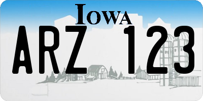 IA license plate ARZ123