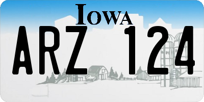 IA license plate ARZ124