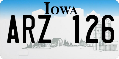 IA license plate ARZ126