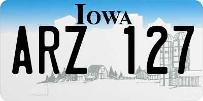 IA license plate ARZ127