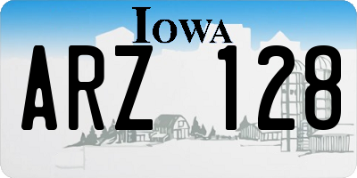 IA license plate ARZ128