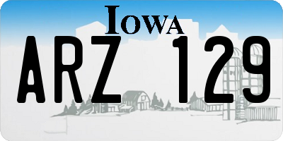 IA license plate ARZ129