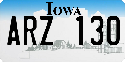 IA license plate ARZ130
