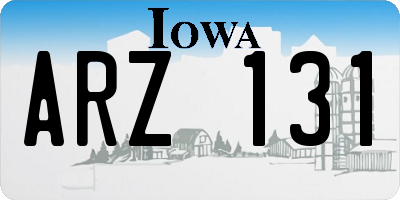 IA license plate ARZ131