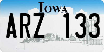 IA license plate ARZ133