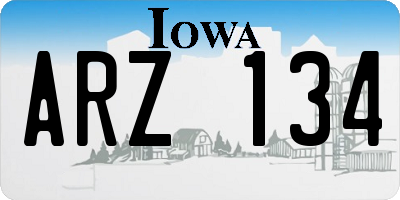 IA license plate ARZ134