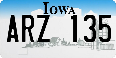 IA license plate ARZ135