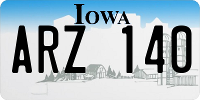 IA license plate ARZ140