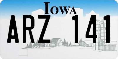 IA license plate ARZ141