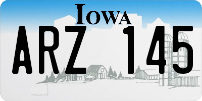 IA license plate ARZ145
